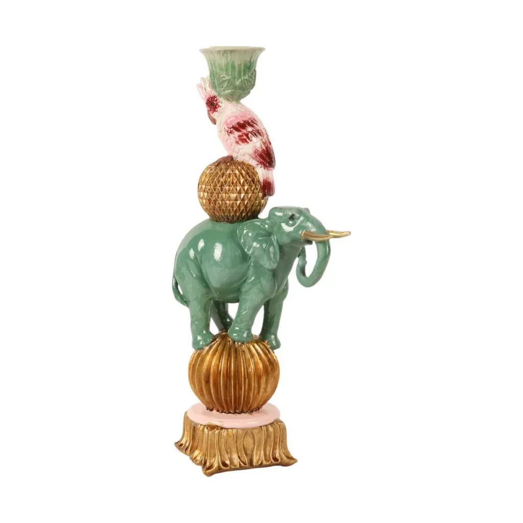 Bougeoir Éléphant 11,5 cm - Bleu -